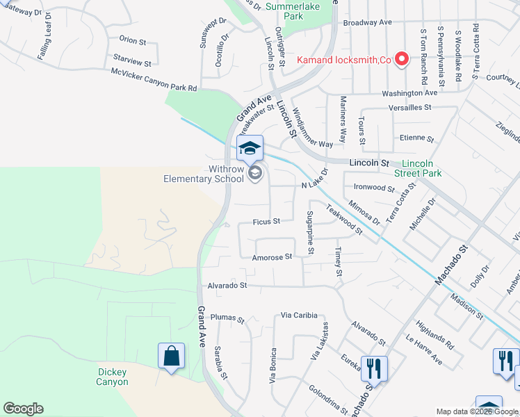 map of restaurants, bars, coffee shops, grocery stores, and more near 15051 Rocking Horse Court in Lake Elsinore