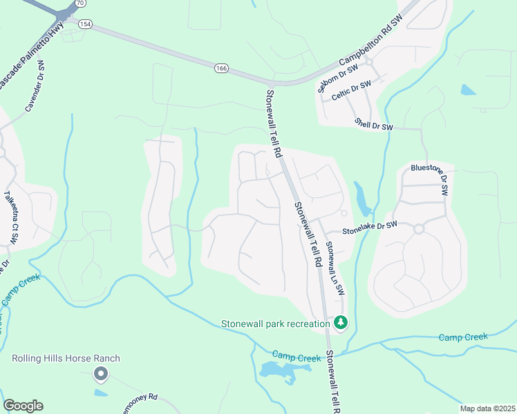 map of restaurants, bars, coffee shops, grocery stores, and more near 250 Waterfall Street Southwest in Atlanta