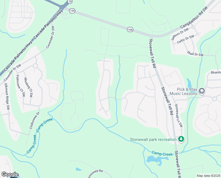 map of restaurants, bars, coffee shops, grocery stores, and more near 3026 Parkland View in Atlanta