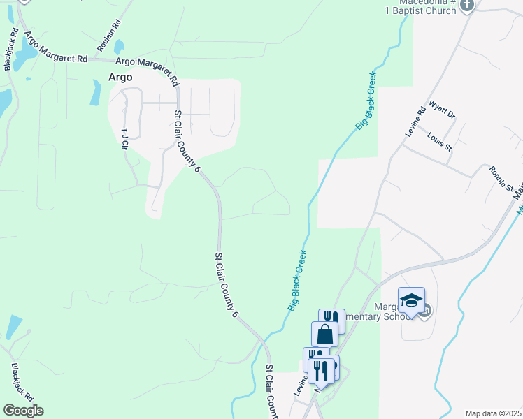 map of restaurants, bars, coffee shops, grocery stores, and more near 120 Deer Creek Drive in Odenville