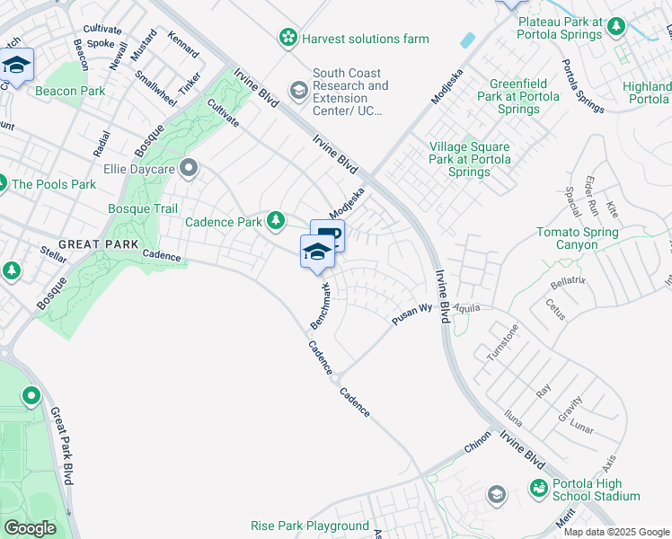 map of restaurants, bars, coffee shops, grocery stores, and more near 162 Frame in Irvine