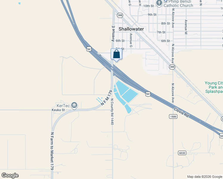 map of restaurants, bars, coffee shops, grocery stores, and more near 8721 Farm to Market Road 179 in Shallowater