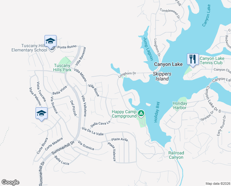 map of restaurants, bars, coffee shops, grocery stores, and more near 5 Via Del Macci Court in Lake Elsinore