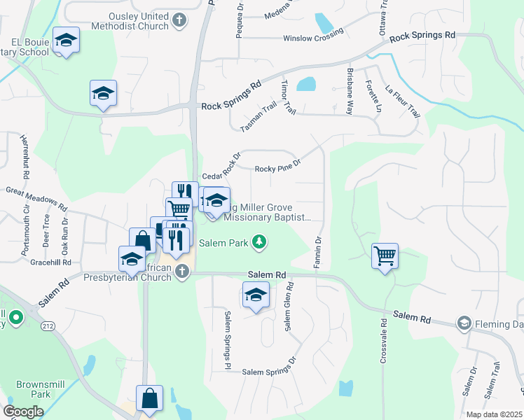 map of restaurants, bars, coffee shops, grocery stores, and more near 5337 Bleckley Court in Lithonia