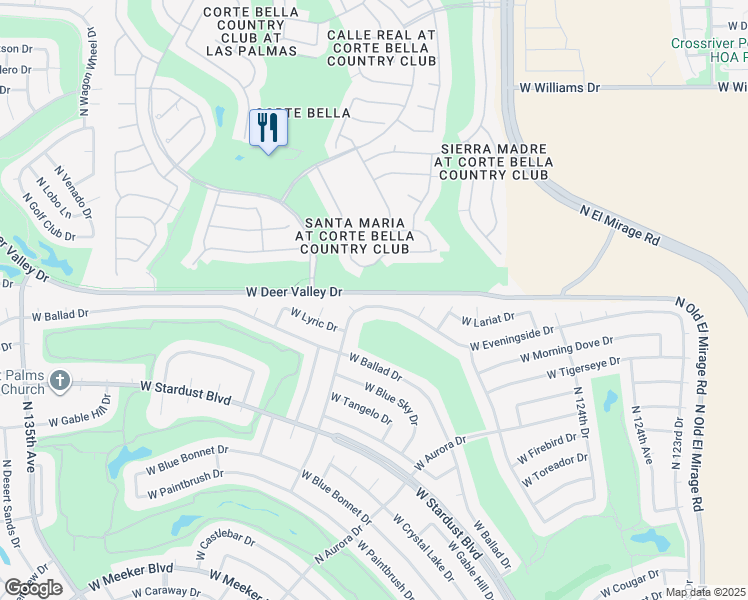 map of restaurants, bars, coffee shops, grocery stores, and more near 12630 West Eveningside Drive in Sun City West