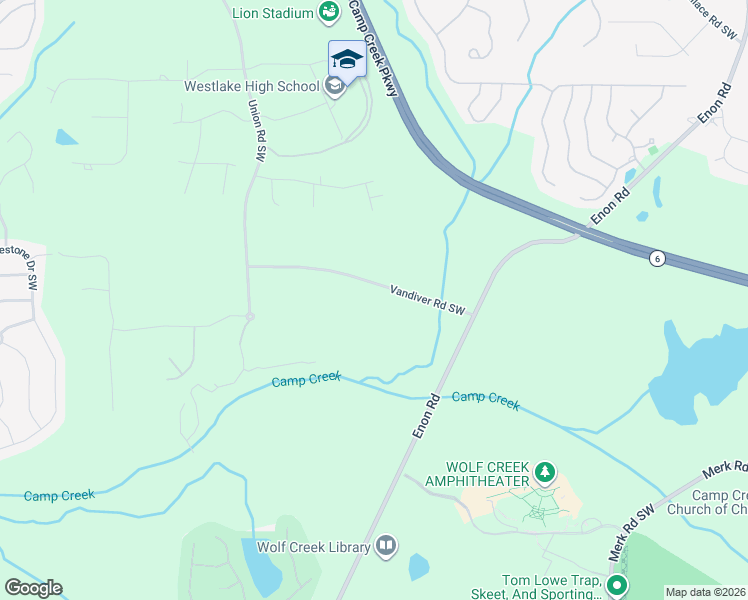 map of restaurants, bars, coffee shops, grocery stores, and more near 2320 Vandiver Road Southwest in Atlanta