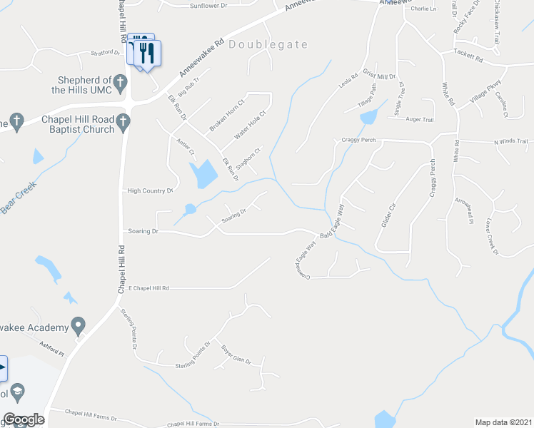 map of restaurants, bars, coffee shops, grocery stores, and more near 4744 Sanctuary Court in Douglasville