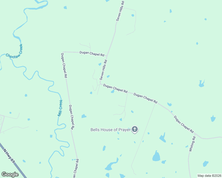 map of restaurants, bars, coffee shops, grocery stores, and more near 2166 Dugan Chapel Road in Bells