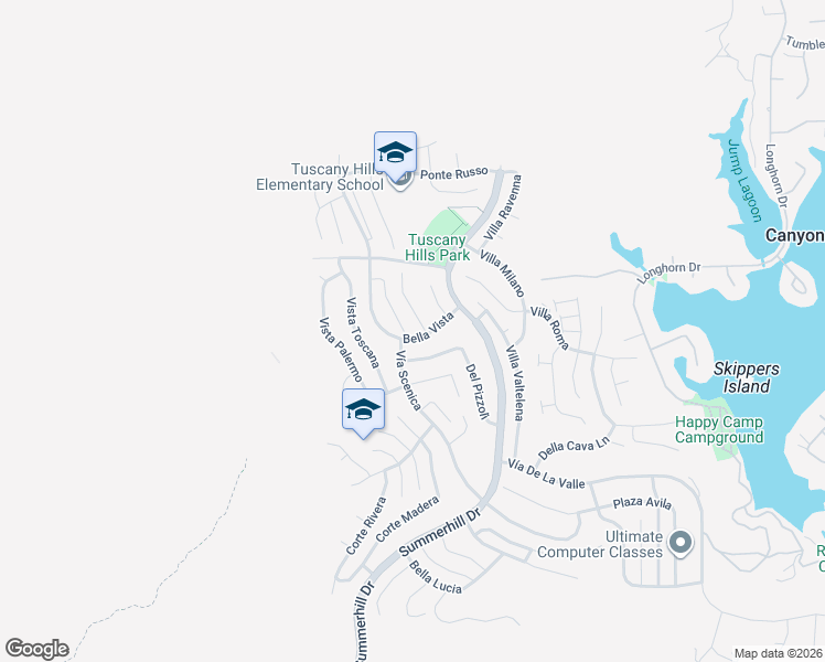 map of restaurants, bars, coffee shops, grocery stores, and more near 32 Del Brienza in Lake Elsinore