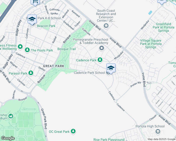 map of restaurants, bars, coffee shops, grocery stores, and more near 176 Scale in Irvine