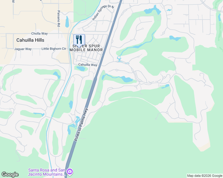 map of restaurants, bars, coffee shops, grocery stores, and more near 535 Mesquite Hill in Palm Desert