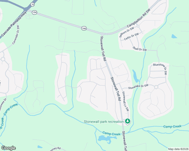 map of restaurants, bars, coffee shops, grocery stores, and more near 280 Waterfall Street Southwest in Atlanta