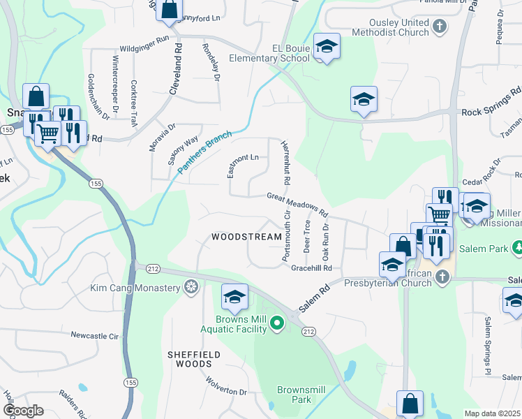 map of restaurants, bars, coffee shops, grocery stores, and more near 4940 Ardsley Drive in Lithonia