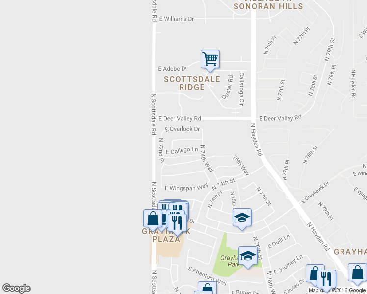 map of restaurants, bars, coffee shops, grocery stores, and more near 7329 East Fledgling Drive in Scottsdale
