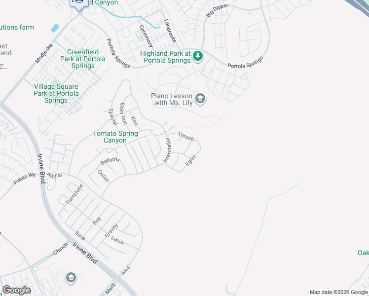 map of restaurants, bars, coffee shops, grocery stores, and more near 53 Hornbill in Trabuco Canyon