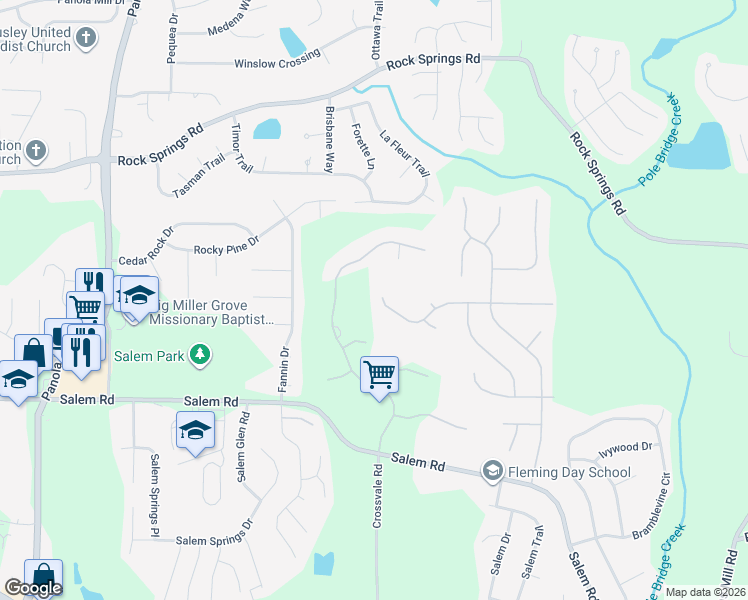 map of restaurants, bars, coffee shops, grocery stores, and more near 5501 Reynard Trail in Lithonia