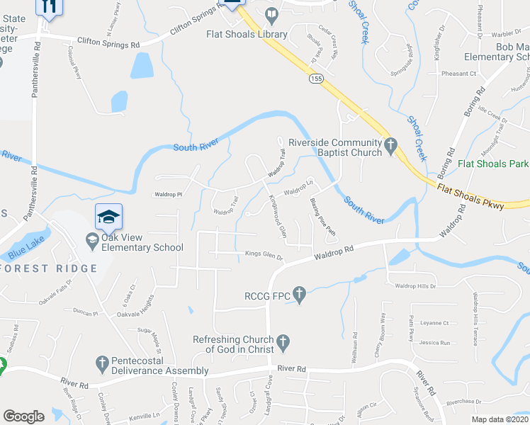 map of restaurants, bars, coffee shops, grocery stores, and more near 3153 Kingswood Glen in Decatur