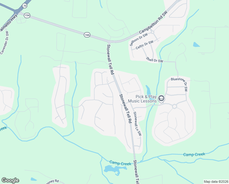 map of restaurants, bars, coffee shops, grocery stores, and more near 2812 Brookford Lane Southwest in Atlanta