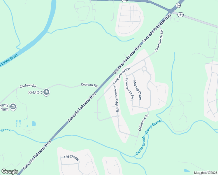map of restaurants, bars, coffee shops, grocery stores, and more near 7166 Cavender Drive Southwest in Atlanta
