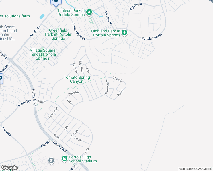 map of restaurants, bars, coffee shops, grocery stores, and more near 118 Interstellar in Irvine