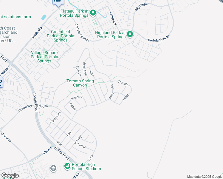 map of restaurants, bars, coffee shops, grocery stores, and more near 118 Interstellar in Irvine