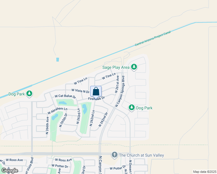map of restaurants, bars, coffee shops, grocery stores, and more near 26163 West Via Del Sol Drive in Buckeye
