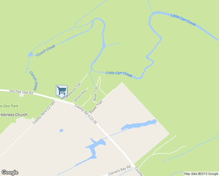 map of restaurants, bars, coffee shops, grocery stores, and more near 287 Bauer Trail in Hemingway