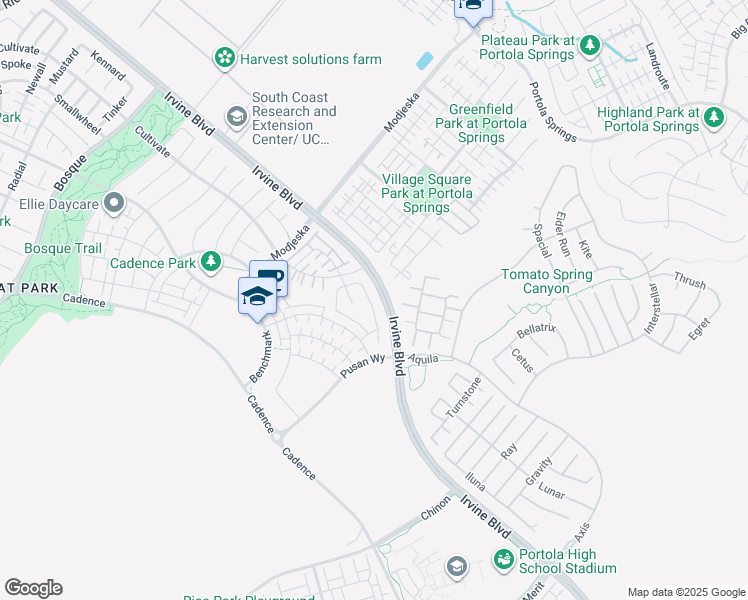 map of restaurants, bars, coffee shops, grocery stores, and more near 156 Creation in Irvine