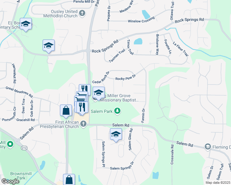 map of restaurants, bars, coffee shops, grocery stores, and more near 3434 Bleckley Drive in Stonecrest