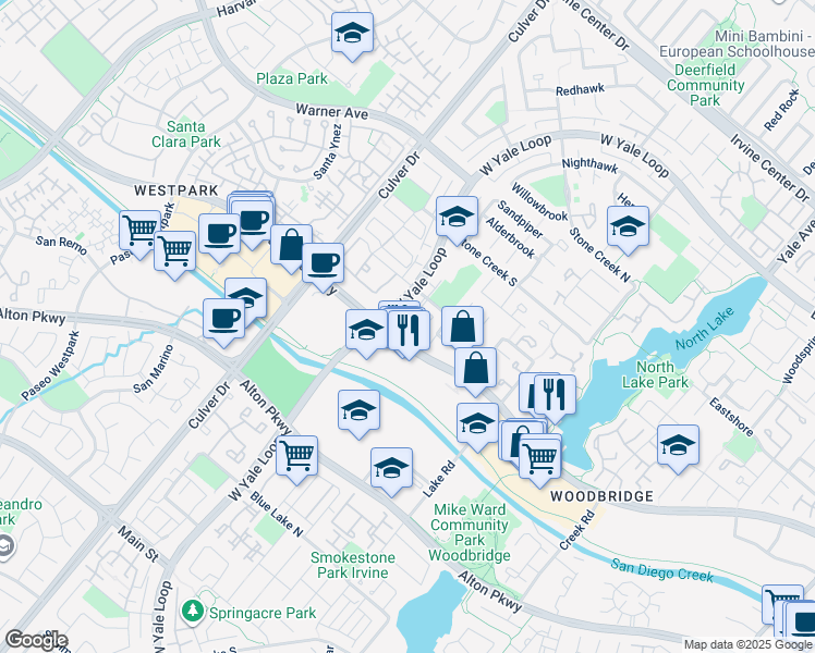 map of restaurants, bars, coffee shops, grocery stores, and more near 8 Sage in Irvine