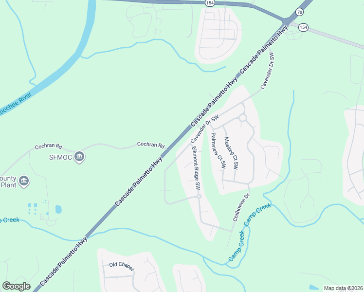 map of restaurants, bars, coffee shops, grocery stores, and more near 7166 Cavender Drive Southwest in Atlanta