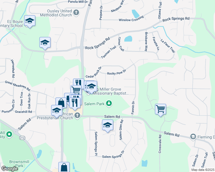 map of restaurants, bars, coffee shops, grocery stores, and more near 3434 Bleckley Drive in Stonecrest
