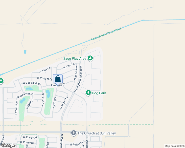 map of restaurants, bars, coffee shops, grocery stores, and more near 25924 West Via del Sol Drive in Buckeye