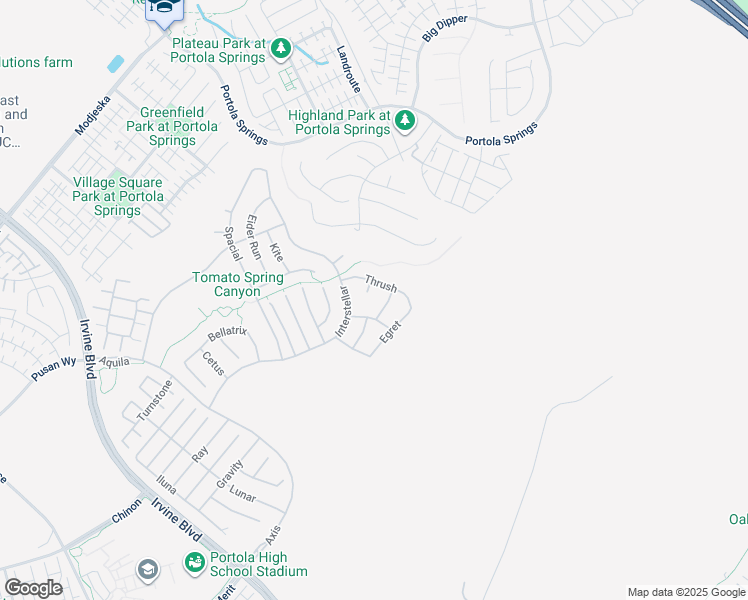 map of restaurants, bars, coffee shops, grocery stores, and more near 53 Hornbill in Trabuco Canyon