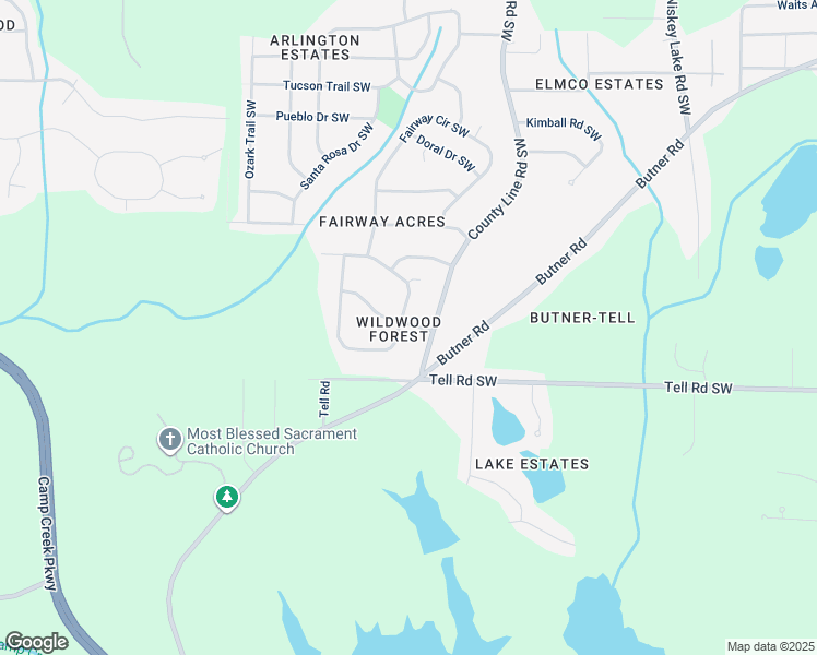 map of restaurants, bars, coffee shops, grocery stores, and more near 2668 Ivywood Drive Southwest in Atlanta