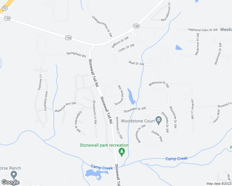 map of restaurants, bars, coffee shops, grocery stores, and more near 6423 Stonelake Place Southwest in Atlanta