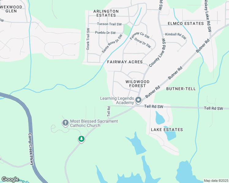 map of restaurants, bars, coffee shops, grocery stores, and more near 4626 Ivywood Drive Southwest in Atlanta