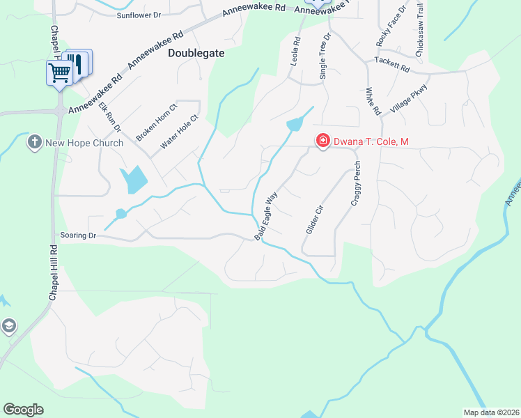 map of restaurants, bars, coffee shops, grocery stores, and more near 4800 Bald Eagle Way in Douglasville