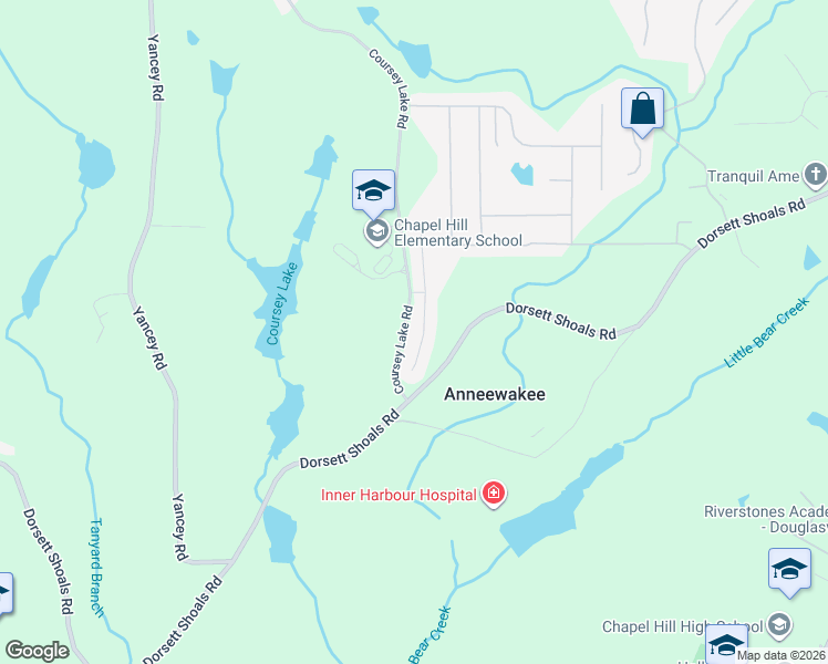 map of restaurants, bars, coffee shops, grocery stores, and more near 4546 Bellemeade Drive in Douglasville