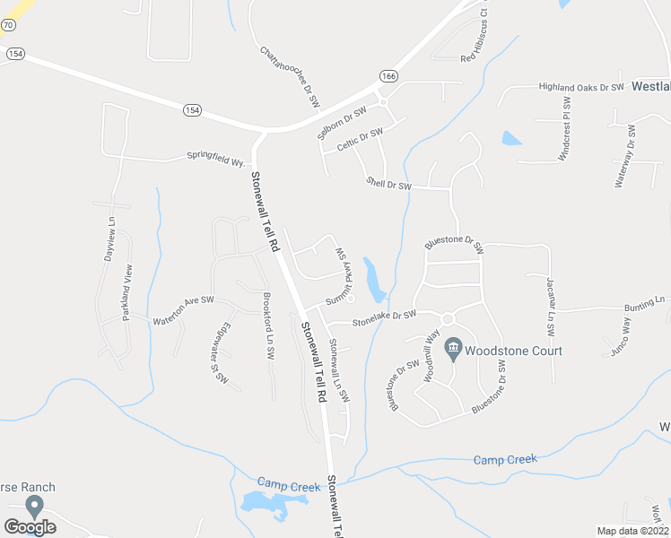 map of restaurants, bars, coffee shops, grocery stores, and more near 6419 Stonelake Place Southwest in Atlanta
