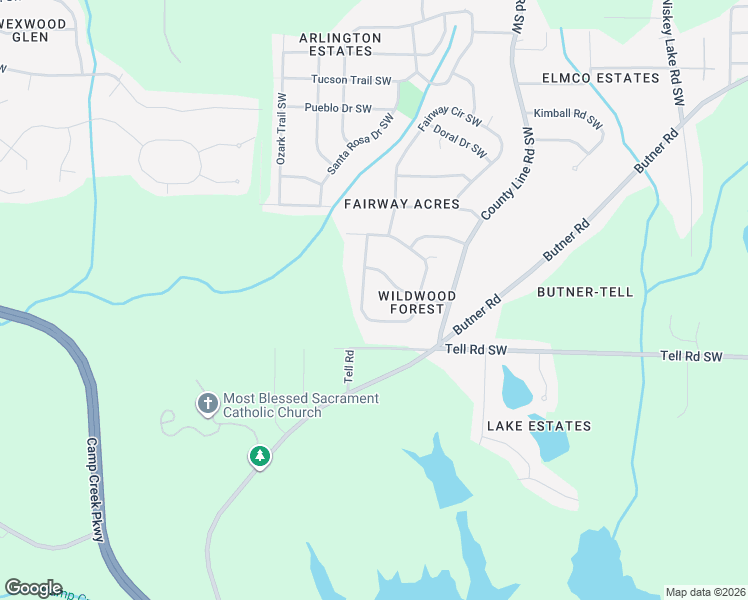 map of restaurants, bars, coffee shops, grocery stores, and more near 4626 Ivywood Drive Southwest in Atlanta