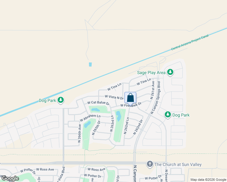 map of restaurants, bars, coffee shops, grocery stores, and more near 21820 North 263rd Court in Buckeye