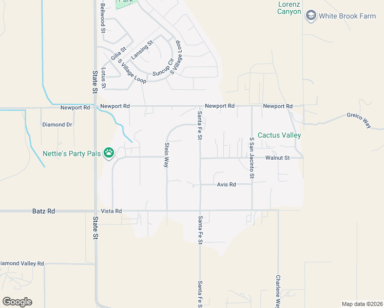 map of restaurants, bars, coffee shops, grocery stores, and more near 30245 Santa Fe Street in Hemet