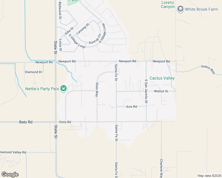 map of restaurants, bars, coffee shops, grocery stores, and more near 30245 Santa Fe Street in Hemet