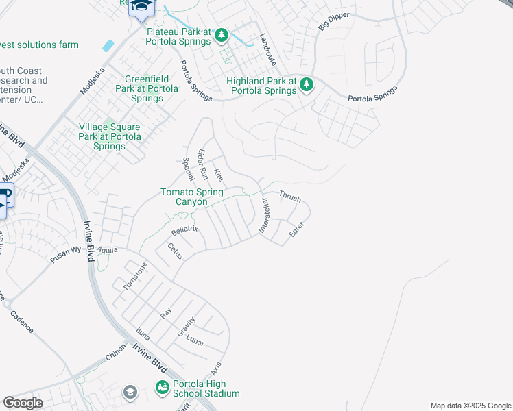 map of restaurants, bars, coffee shops, grocery stores, and more near 55 Harlow in Trabuco Canyon
