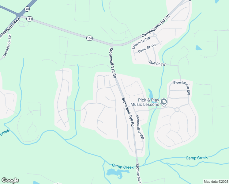 map of restaurants, bars, coffee shops, grocery stores, and more near 2812 Brookford Lane Southwest in Atlanta