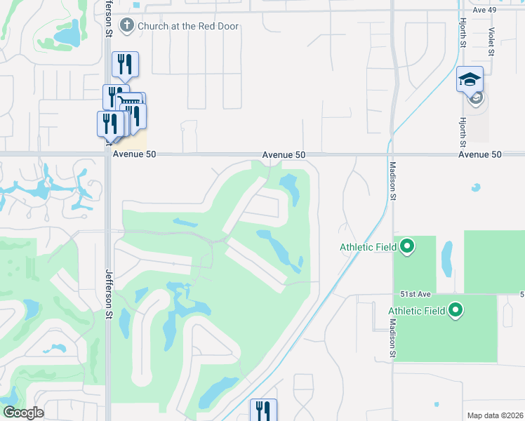 map of restaurants, bars, coffee shops, grocery stores, and more near 80540 Vía Terracina in La Quinta