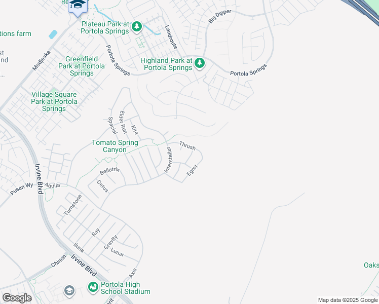 map of restaurants, bars, coffee shops, grocery stores, and more near 54 Owl Lane in Irvine