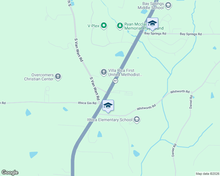 map of restaurants, bars, coffee shops, grocery stores, and more near 1816 Georgia 61 in Villa Rica