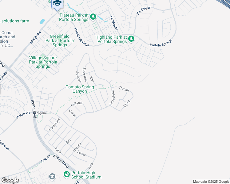 map of restaurants, bars, coffee shops, grocery stores, and more near 115 Interstellar in Irvine